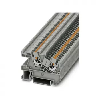 Phoenix Contact PTI 2.5 Push-In Sadales Spaiļu Bloks, 2 Līmeņu, 2.5 mm², 500 V, 24 A, DIN Sliede, Pelēks