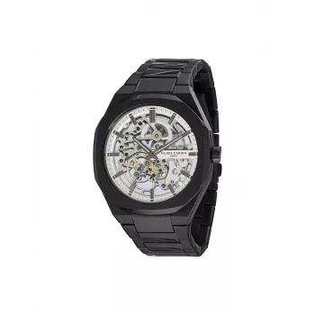Pierre Cardin vīriešu kvarca analogs pulkstenis CF.1002.MB 42mm melns nerūsējošais tērauds Milānas siets