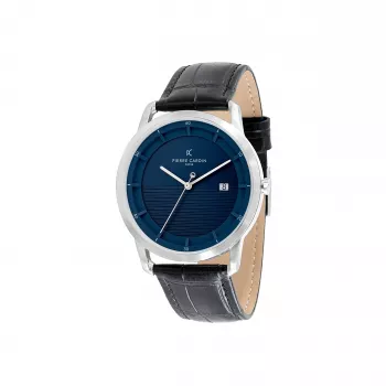 Pierre Cardin vīriešu pulkstenis CLC.6004 43mm nerūsējošais tērauds āda melns ciparnīca