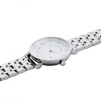 Pierre Cardin sieviešu pulkstenis CCM.0550 32mm nerūsējošā tērauda korpuss, sudraba ciparnīca, melna ādas siksniņa