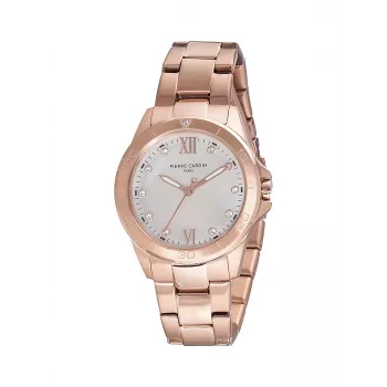 Pierre Cardin Sieviešu Pulkstenis CF.1009.MR 34mm Nerūsējošā Tērauda Milānas Siets Rokassprādze Kvorca Analogais Pērļu Mātītes Ciparnīca