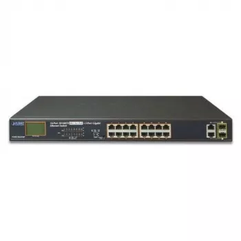 PLANET FGSW-1822VHP 18-Port Managed PoE+ Switch ar 16x Fast Ethernet un 2x Gigabit Combo Uplinks