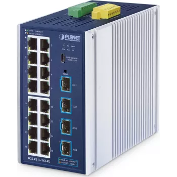 PLANET IGS-4215-16T4X Industriālais L2/L4 Pārvaldāmais Slēdzis - 16 Porti 10/100/1000 + 4 SFP