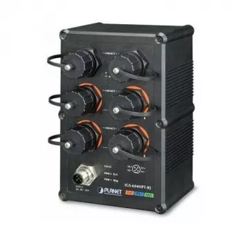 PLANET IGS-605HPT industriālais Gigabit slēdzis, 6 porti, 4 PoE+, 240W, IP30, -40 līdz 75°C
