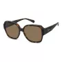 Polaroid Ancillaries PLD9021S086 Unisex saulesbrilles - Havana bruņurupuča rāmis, brūnas polarizētas lēcas