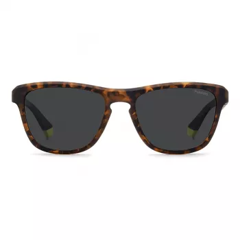 Polaroid Men's PLD2168SB0Q Rectangular Polarized Sunglasses - Havana/Green
