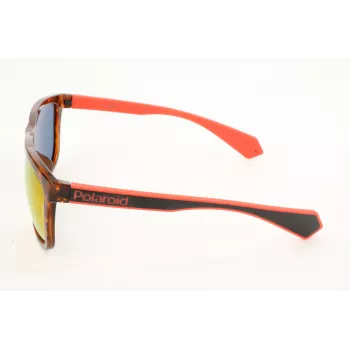 POLAROID vīriešu PLD6062-FS-86 taisnstūra polarizētas saulesbrilles - Havana rāmis, brūna lēca