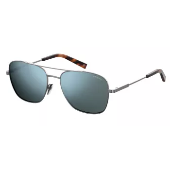 Polaroid PLD2068SX6LB5 vīriešu taisnstūra polarizētas saulesbrilles, melnas/pelēkas, 58 mm