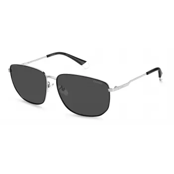 POLAROID PLD2120GS84JM Vīriešu taisnstūra Havana saulesbrilles ar polarizētām brūnām lēcām