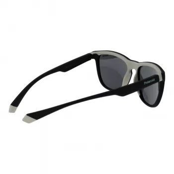 Polaroid PLD2133S08AM9 Unisex Taisnstūra Saulesbrilles - Melns Rāmis, Pelēkas Polarizētas Lēcas 56mm