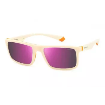 Polaroid PLD2134SIXN Vīriešu Taisnstūra Saulesbrilles - Melns Rāmis Pelēkas Lēcas 56mm