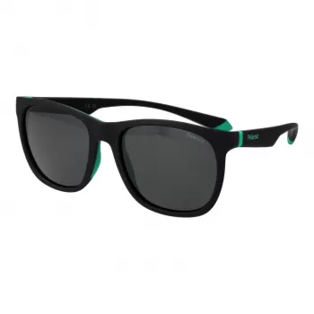 POLAROID PLD2140S543OL Unisex Square Sunglasses - Havana Acetate Frame, Green Polarized Polycarbonate Lenses, UV400 Protection