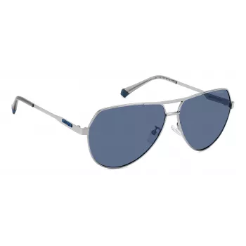 POLAROID PLD2145GSX6LB Vīriešu Pilot Saulesbrilles – Melns Rāmis, Pelēkas Polarizētas Lēcas, UV400