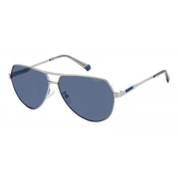 POLAROID PLD2145GSX6LB Vīriešu Pilot Saulesbrilles – Melns Rāmis, Pelēkas Polarizētas Lēcas, UV400