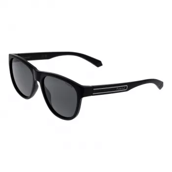 Polaroid PLD2156S56003 Unisex Rectangular Sunglasses - Black Frame, Grey Polarized TAC Lenses, UV400 Protection