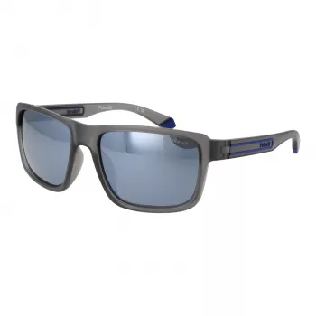 POLAROID PLD2158S58RIW Vīriešu Polarizētas Saulesbrilles - Melns Rāmis, Pelēkas Lēcas 58mm