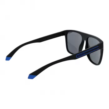 POLAROID PLD2162S580VK Vīriešu taisnstūra saulesbrilles - Melns rāmis, Pelēkas polarizētas lēcas, 58mm