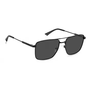 POLAROID PLD4134SX807M Vīriešu Polarizētas Saulesbrilles - Melns Rāmis Pelēkas Lēcas 57mm