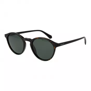 Polaroid PLD4153S50086 Vīriešu Kvadrātveida Havana Acetāta Saulesbrilles ar Pelēkām Polarizētām Lēcām