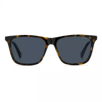 Polaroid PLD4190S086 Vīriešu taisnstūra Havannas saulesbrilles ar polarizētām brūnām lēcām