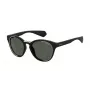Polaroid PLD6065S807 Unisex Rectangular Sunglasses - Black Frame Grey Polarized Lens 52mm
