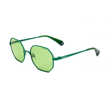Polaroid PLD6067S1EDUC Unisex Saulesbrilles - Melns Rāmis, Pelēkas Polarizētas Lēcas, 53mm