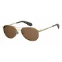 Polaroid PLD6070SXJ5GS Sieviešu taisnstūra saulesbrilles - Havana acetāta rāmis, pelēkas polarizētas lēcas, 56mm