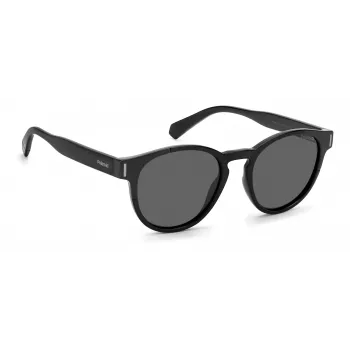 Polaroid PLD6175S807M9 Unisex Rectangular Sunglasses - Melns Rāmis Pelēkas Polarizētas Lēcas 51mm