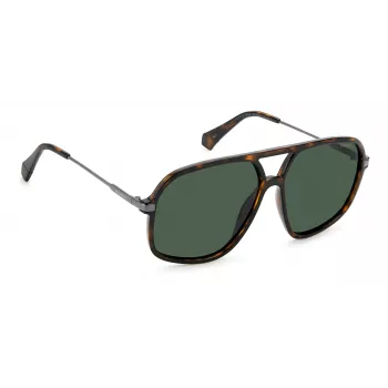 Polaroid PLD6182/S Unisex Sauļošanās Brilles - Havana Bruņurupuča Rāmis, Brūnas Polarizētas Lēcas, 59mm