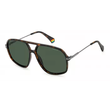 Polaroid PLD6182/S Unisex Sauļošanās Brilles - Havana Bruņurupuča Rāmis, Brūnas Polarizētas Lēcas, 59mm