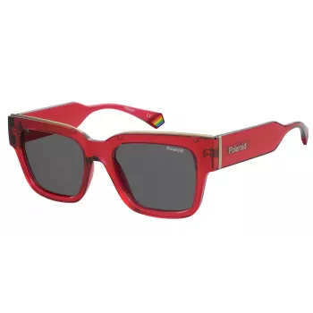 Polaroid PLD6198SXMCC9 Unisex Saulesbrilles - Havana Rāmis, Zaļas Polarizētas Lēcas, 52mm