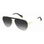 Polaroid PLD6200SXRHLG Unisex Taisnstūra saulesbrilles - Melns rāmis, pelēkas polarizētas lēcas 61mm