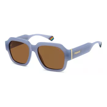 Polaroid PLD6212SXMVU Unisex Square Sauļošanās Brilles - Melns Rāmis, Pelēkas Polarizētas Lēcas - 54/17/140 mm