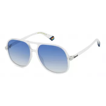 POLAROID PLD6217S2M4 Unisex Rectangular Sunglasses - Black Frame Grey Lens 57mm