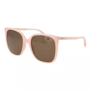 Polaroid PLD6218S5635J Sieviešu kvadrātveida saulesbrilles - Havana Brūns acetāta rāmis ar brūnām polarizētām lēcām - 56mm