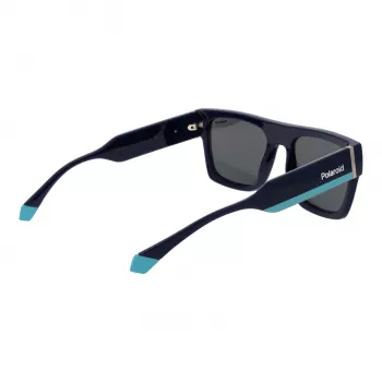 Polaroid PLD6224SX54PJ Unisex Saulesbrilles - Melns Rāmis, Pelēkas Polarizētas Lēcas 54mm