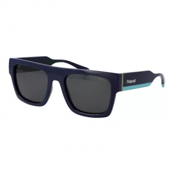 Polaroid PLD6224SX54PJ Unisex Saulesbrilles - Melns Rāmis, Pelēkas Polarizētas Lēcas 54mm
