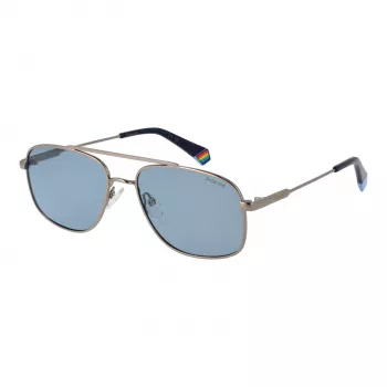 Polaroid PLD6235SX56V8 Vīriešu Polarizētas Saulesbrilles Kvadrātveida Pelēks Rāmis Pelēkas Lēcas 56mm