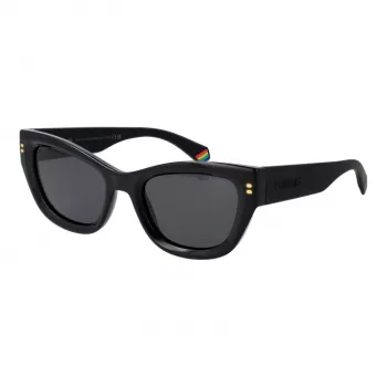 POLAROID PLD6237SX5280 Sieviešu Polarizētas Saulesbrilles – Melns Rāmis, Pelēkas Lēcas, 52mm