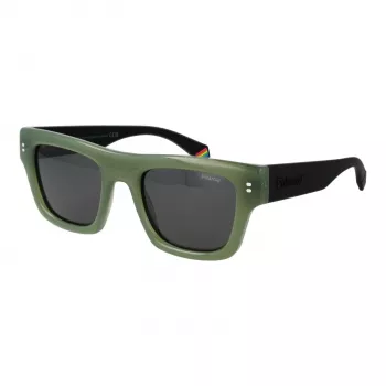 Polaroid PLD6238SX511E Vīriešu taisnstūra matēti melnas saulesbrilles ar polarizētām pelēkām TAC lēcām UV400