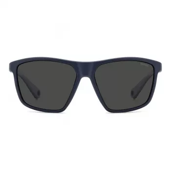 POLAROID PLD7040SFLL Vīriešu saulesbrilles - Melns rāmis, Pelēkas polarizētas lēcas, 59mm