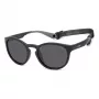 Polaroid PLD7050S003 Unisex Rectangular Sunglasses - Black Frame Grey Polarized Lens