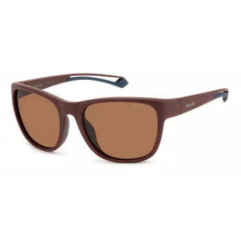 Polaroid PLD7051S7BL Unisex saulesbrilles - Melns rāmis, Pelēkas polarizētas lēcas, 57mm