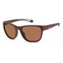 Polaroid PLD7051S7BL Unisex saulesbrilles - Melns rāmis, Pelēkas polarizētas lēcas, 57mm