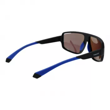 Polaroid PLD7054S610VK Vīriešu Taisnstūra Polarizētas Saulesbrilles - Melns Rāmis Pelēkas Lēcas 61mm