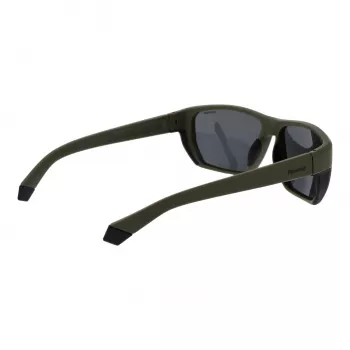 POLAROID PLD7057S60DLD vīriešu taisnstūra saulesbrilles – tumši pelēks rāmis, pelēkas polarizētas lēcas