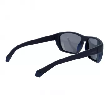 Polaroid PLD7057S60FLL Vīriešu taisnstūra polarizētās saulesbrilles - Melns rāmis, pelēkas lēcas