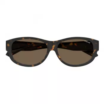 Polaroid PLD9020S086 Unisex saulesbrilles Havana kvadrātveida plastmasas rāmis Brūnas polarizētas lēcas
