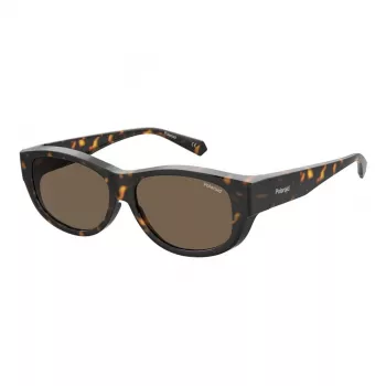 Polaroid PLD9020S086 Unisex saulesbrilles Havana kvadrātveida plastmasas rāmis Brūnas polarizētas lēcas