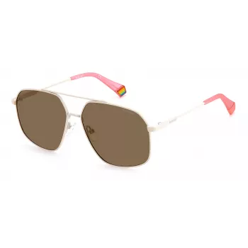 POLAROID Unisex PLD6173S10ASP Saulesbrilles - Taisnstūra Melns Rāmis Pelēkas Polarizētas Lēcas 58mm